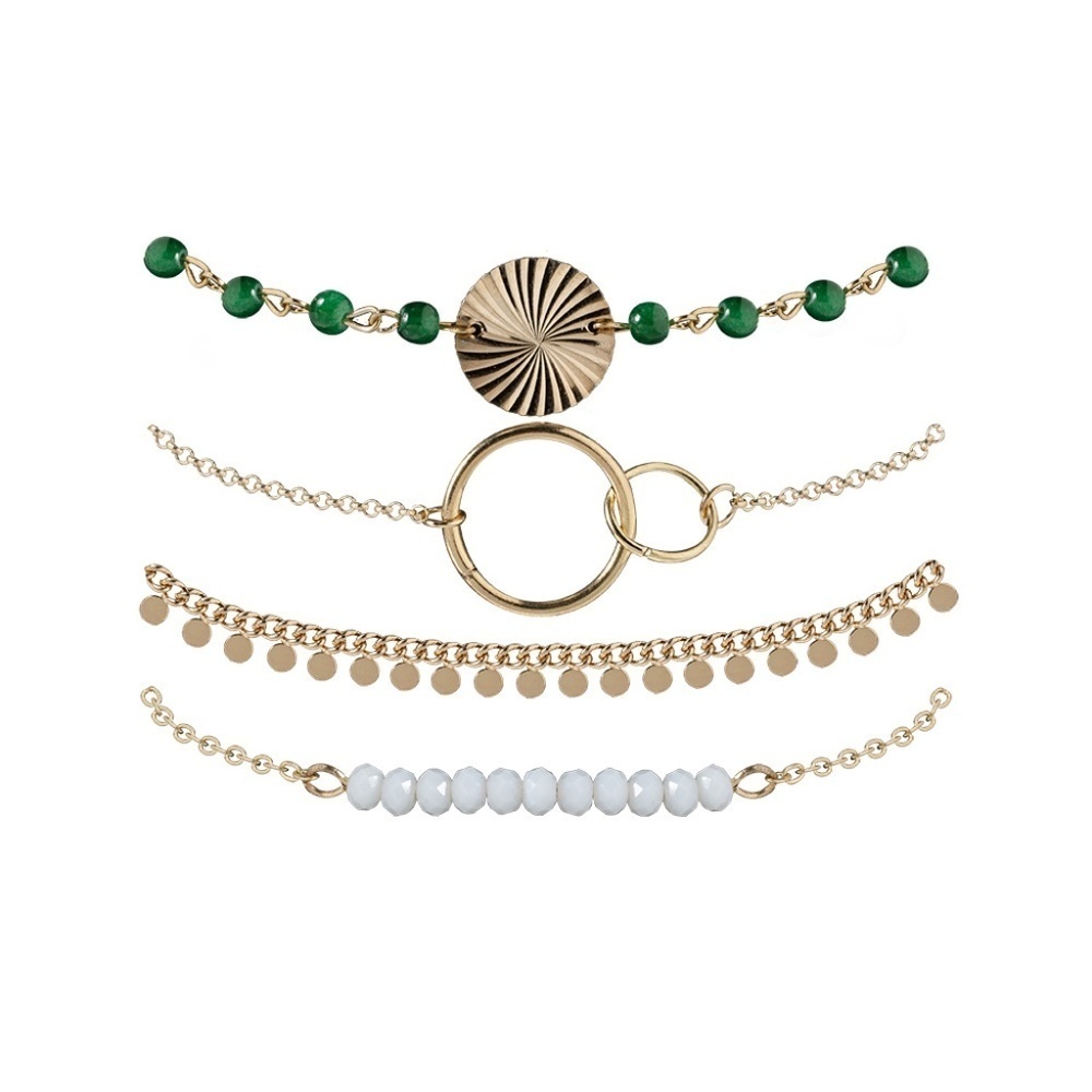 *VALENTINA* 4-Pc Geometric Beaded Bracelet Set